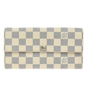 LOUIS VUITTON Portefeuille Sarah Long Wallet Damier Azur White N61735 67KP087